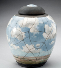 Raku Blue Sky by Laura Bruzzese