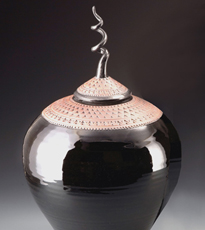 Mirror Black Urn by Suzanne Crane