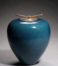 Spiral Urn: Cerulean by Carol Green