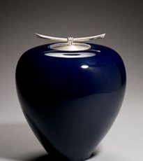 Spiral Urn: Cobalt by Carol Green